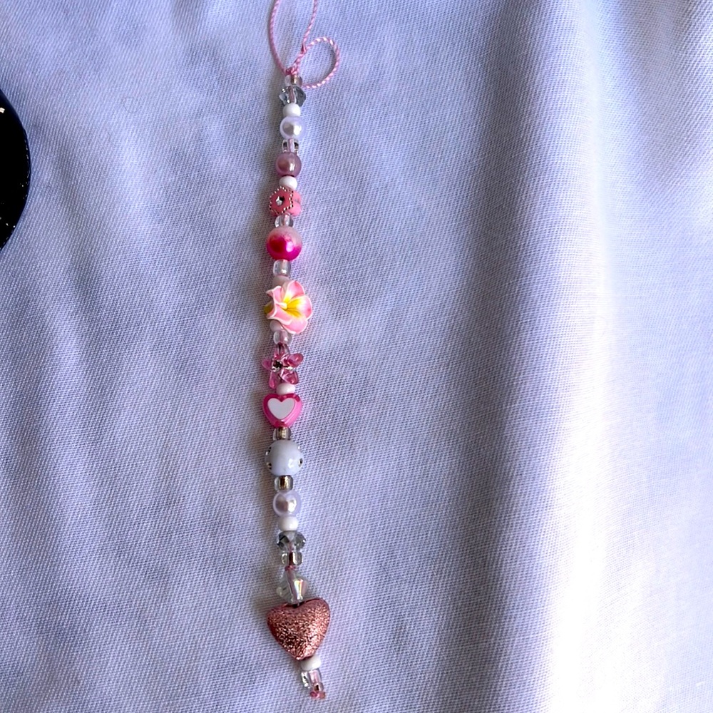Pink phone charm